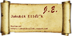 Jakubik Ellák névjegykártya